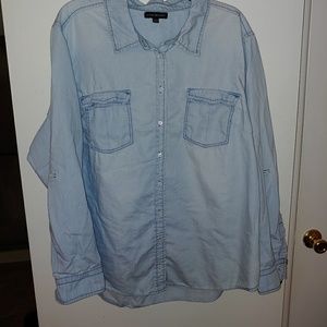 Soft denim button down shirt.